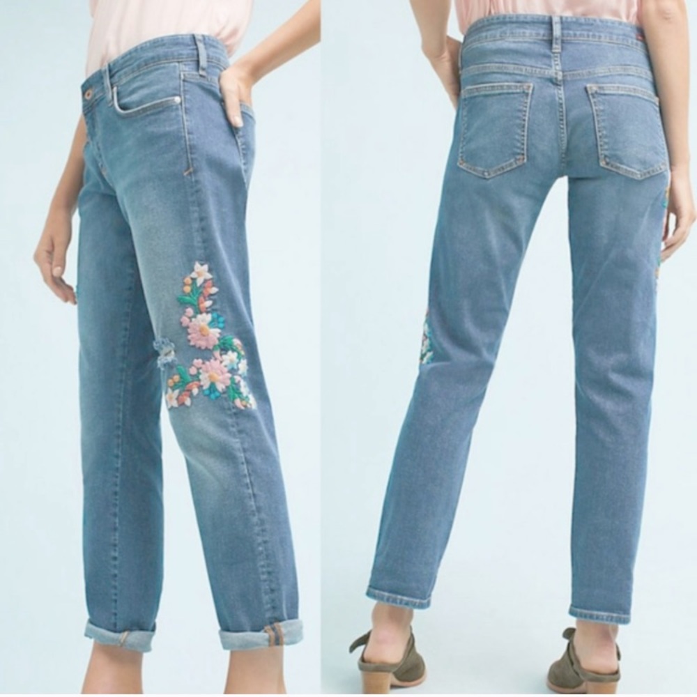 - Pilcro and the Letterpress Embroidered Jeans